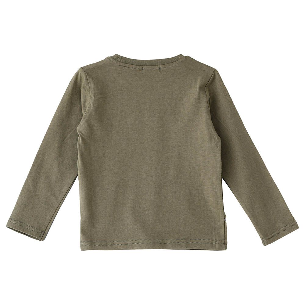 Jam - Dinosaur Print Knit Top - Olive Green