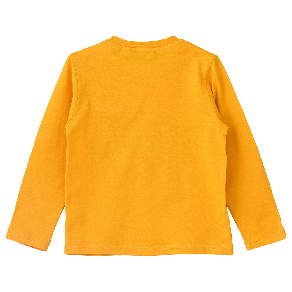 Jam - Round Neck Full Sleeves Printed T-Shirt - Mustard