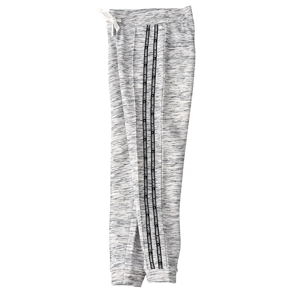 Jelliene - Text Printed Knit Jogger - Lt. Grey Melange