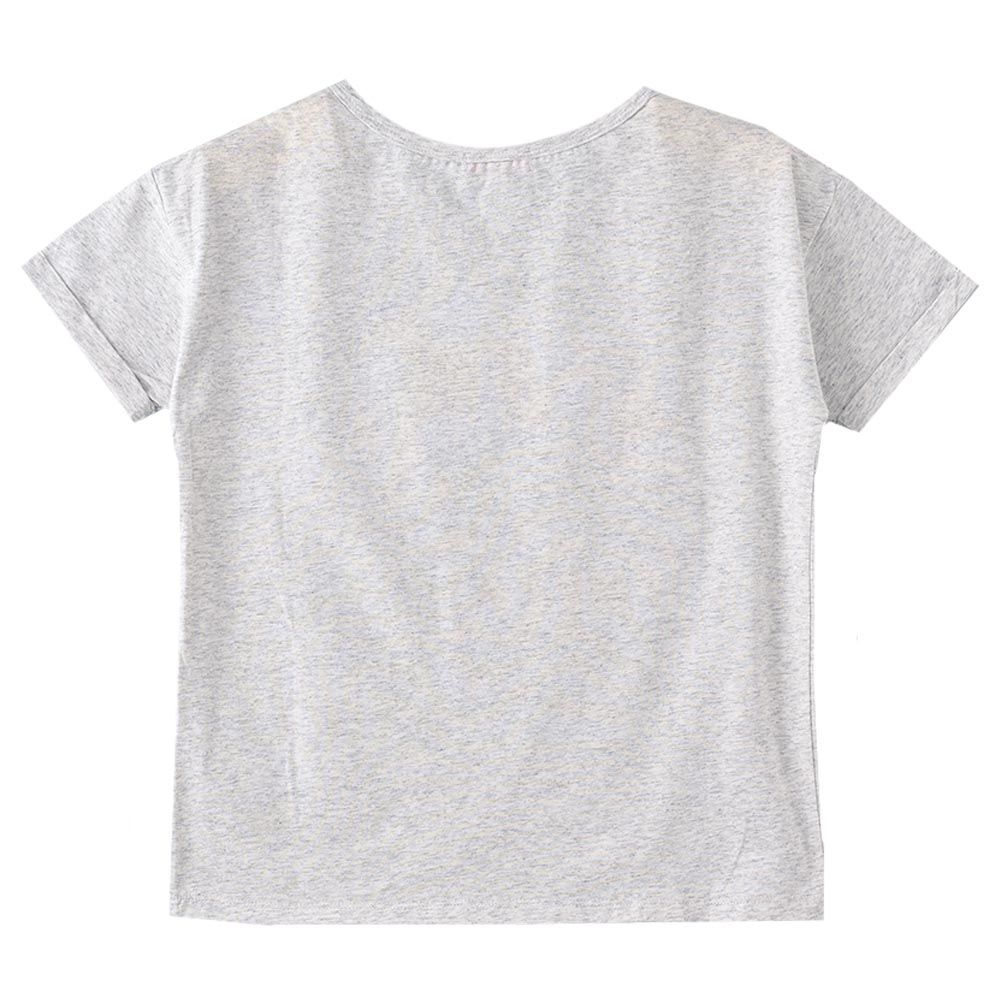 Jelliene - Knit T-Shirt With Rainbow Sequins - Grey