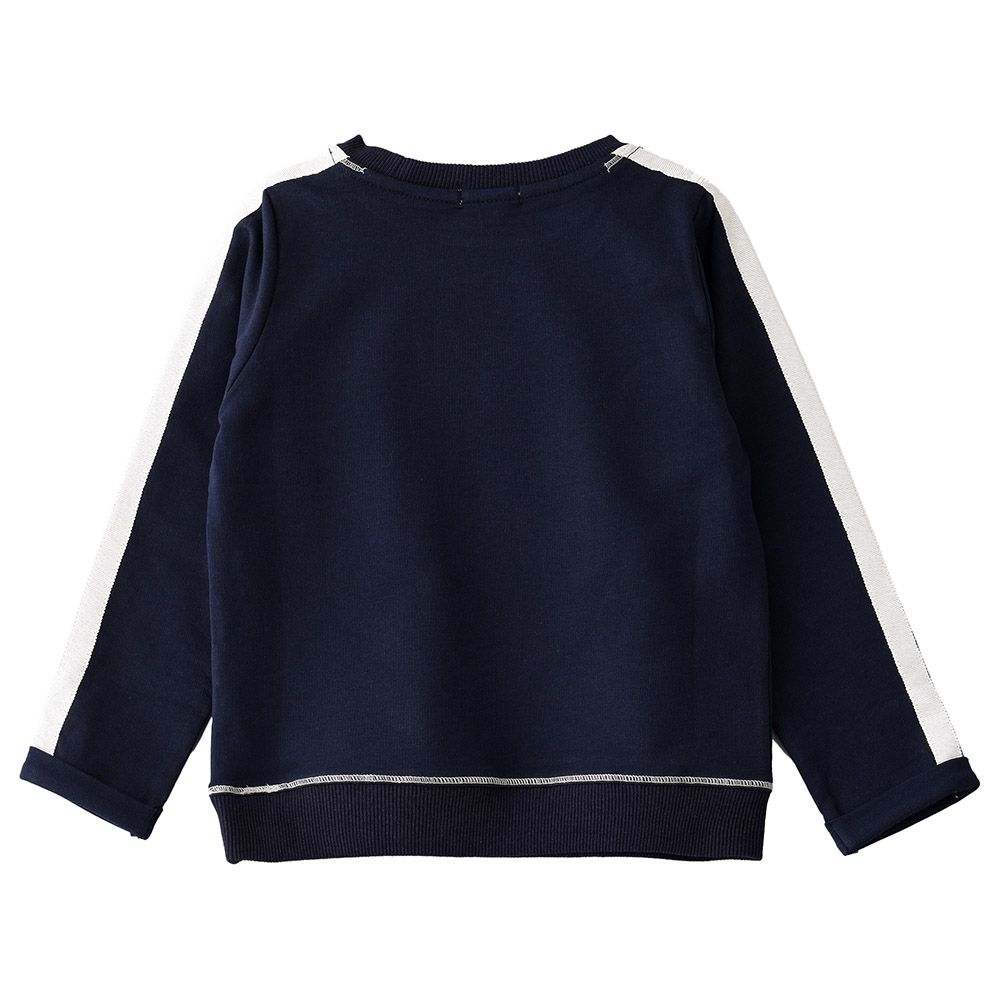 Jelliene - Printed Knit Sweat Top - Navy Blue