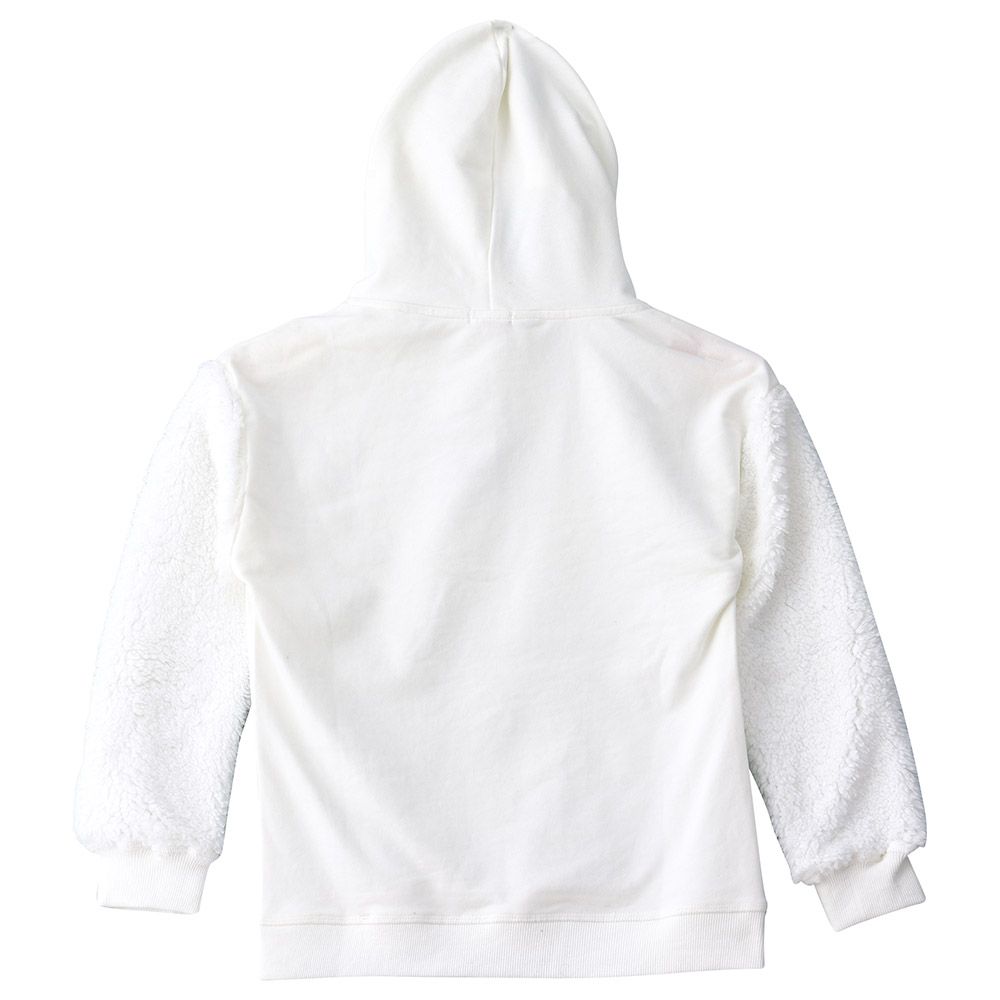 Jelliene - Printed Knit Hooded Sweat Top - White