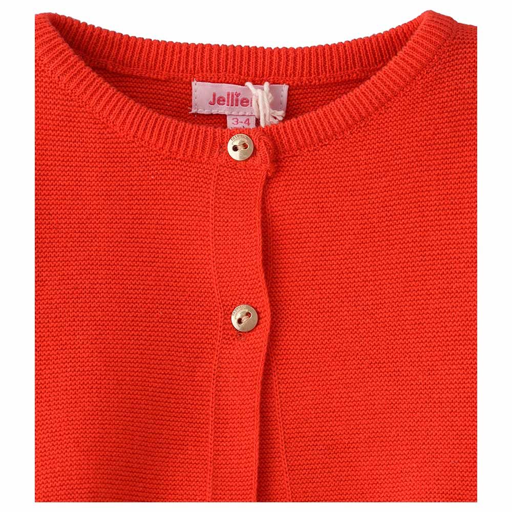 Jelliene - Full Sleeves Front Buttoned Cardigan - Orange