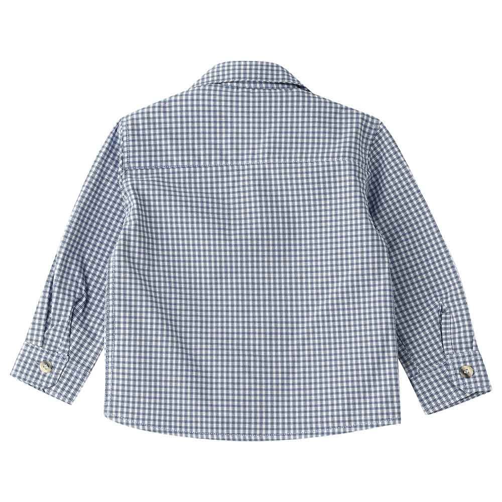 Jam - Woven Y/D Checks Long Sleeve Polo - White