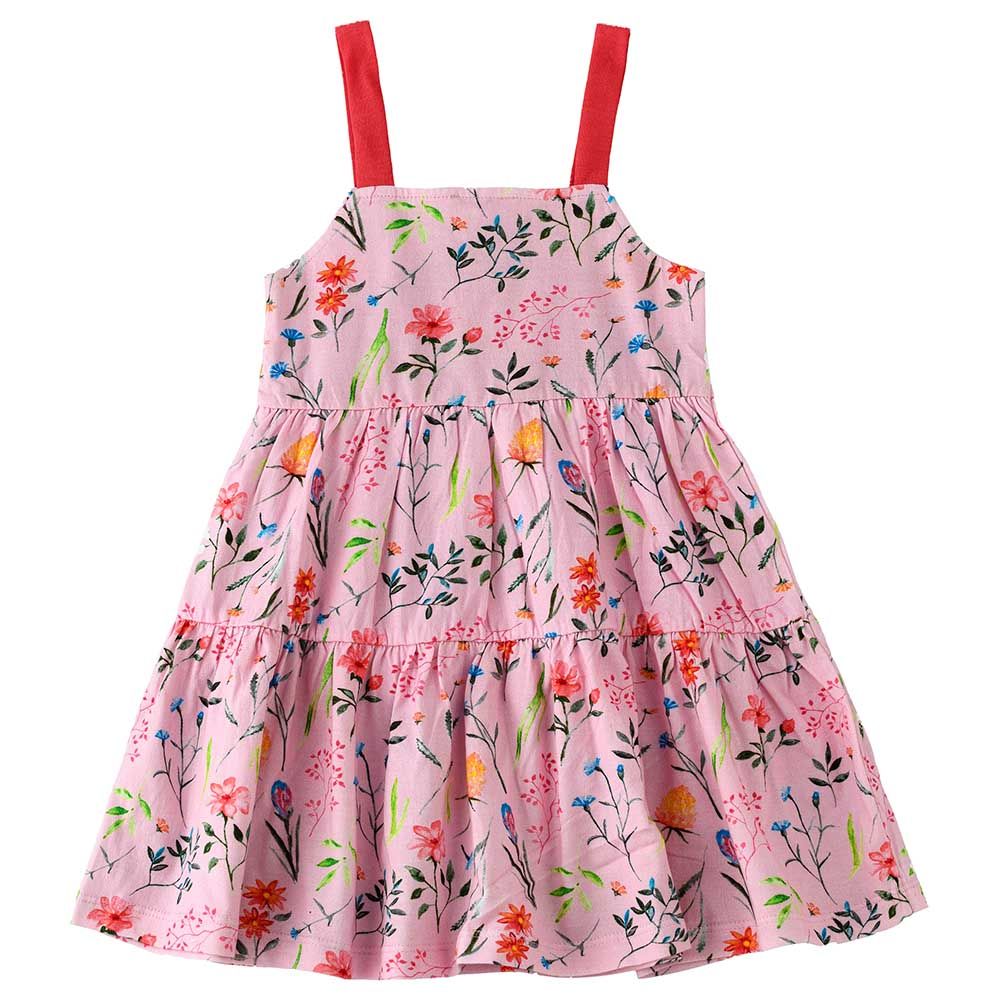 Jelliene - Knitted Printed Dress With Strap - Pink