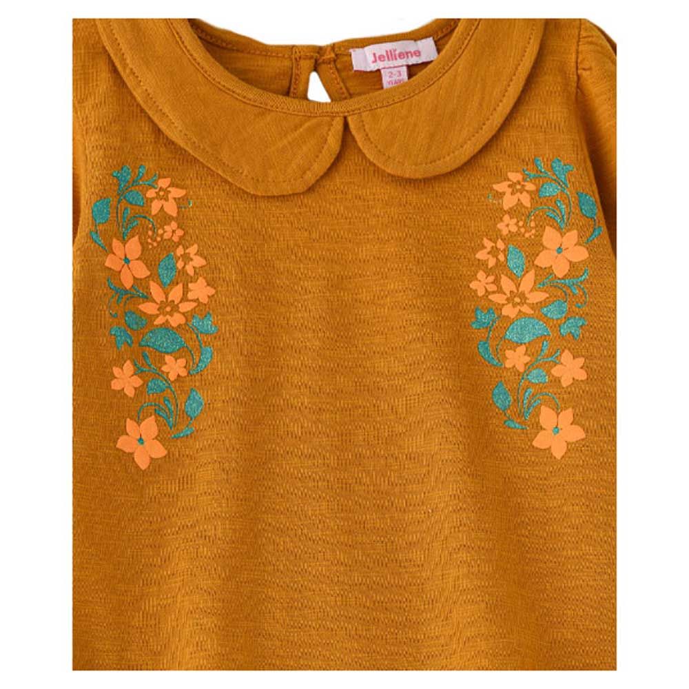 Jelliene - Girls Knitted T-Shirt w/ Print - Yellow