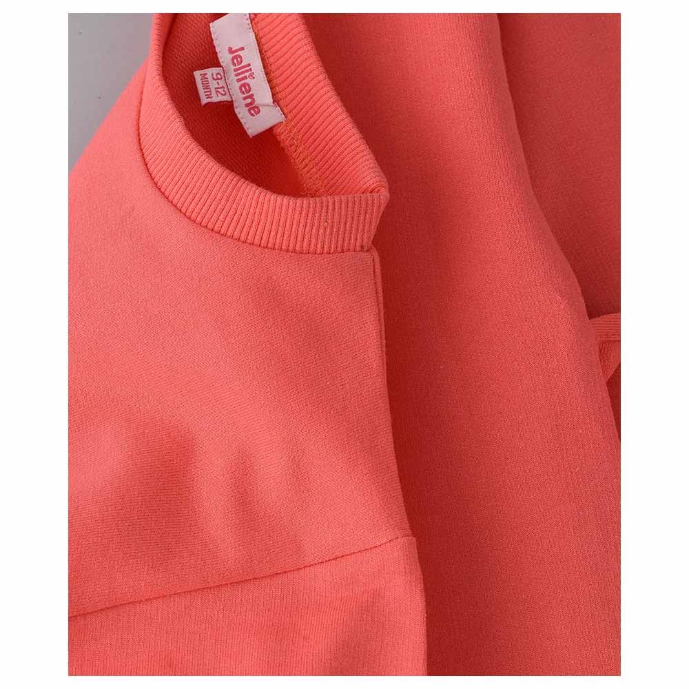 Jelliene - Sweat Top w/ Happy Print - Coral