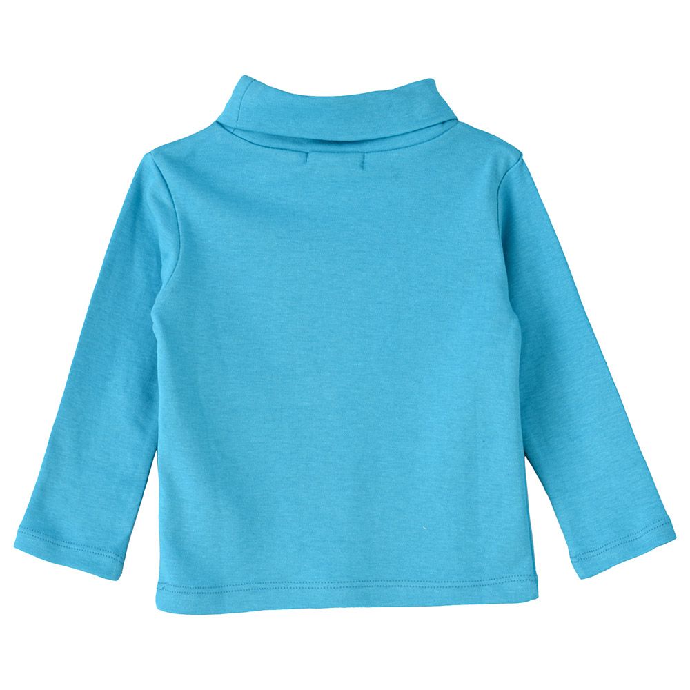 Jelliene - Basic Turtle Neck Knit Top - Blue