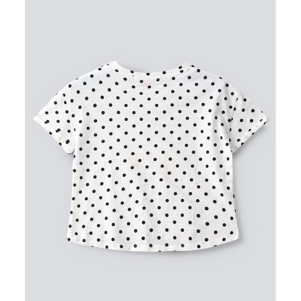 Jelliene - Short Sleeves Round Neck T-Shirt - White