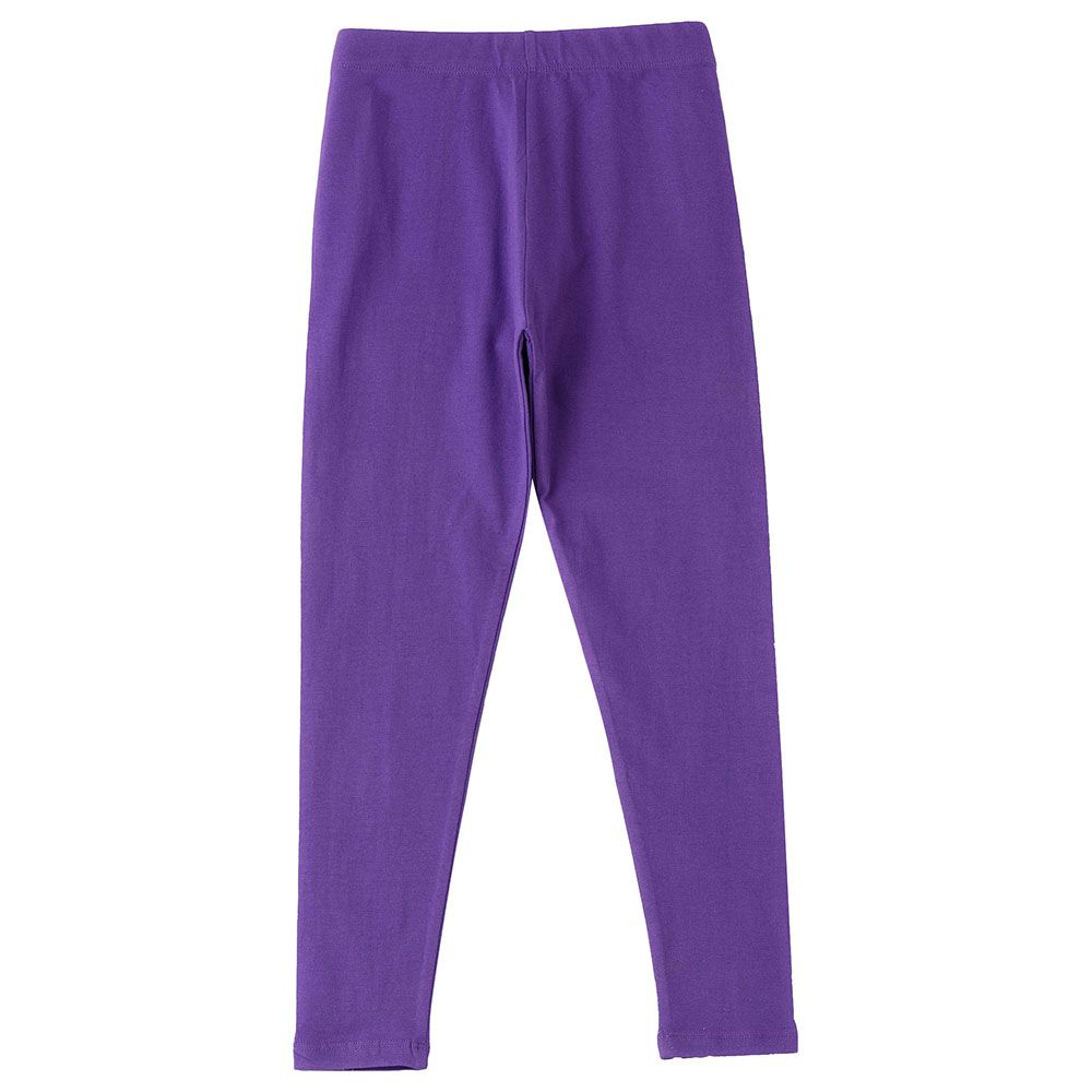 Jelliene - Solid Knit Legging - Purple