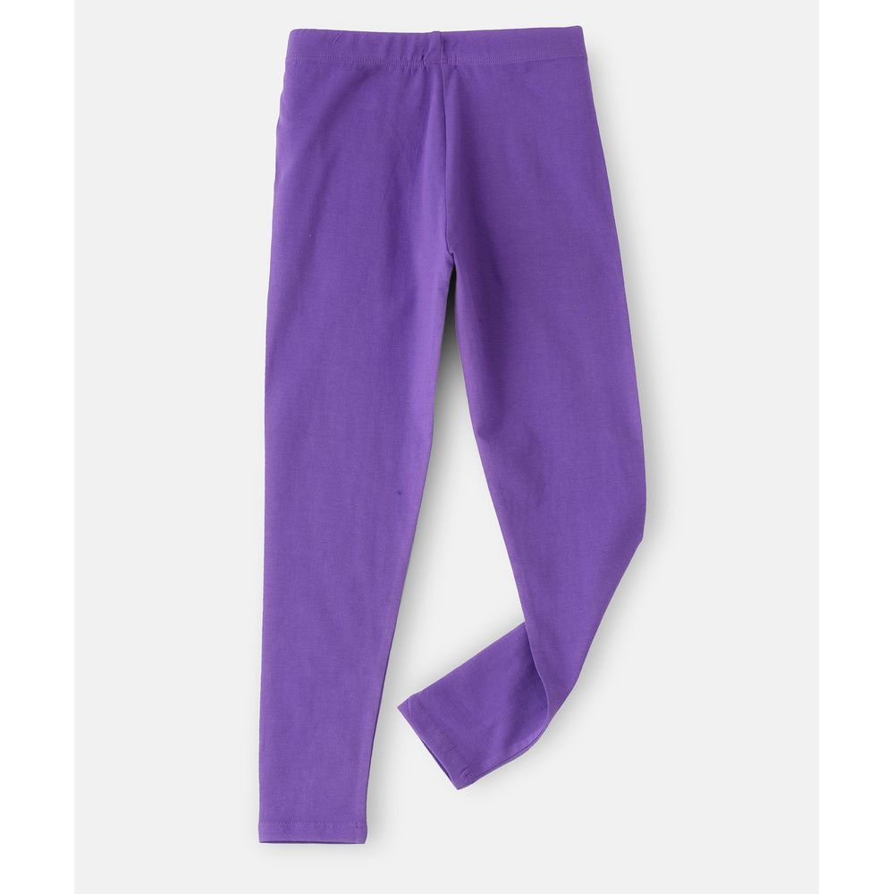 Jelliene - Solid Knit Legging - Purple