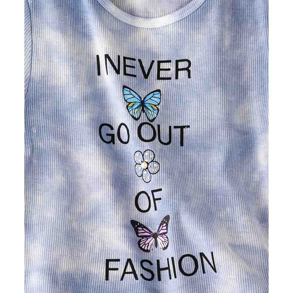 Jelliene - Tye Dye Knitted Top - Blue