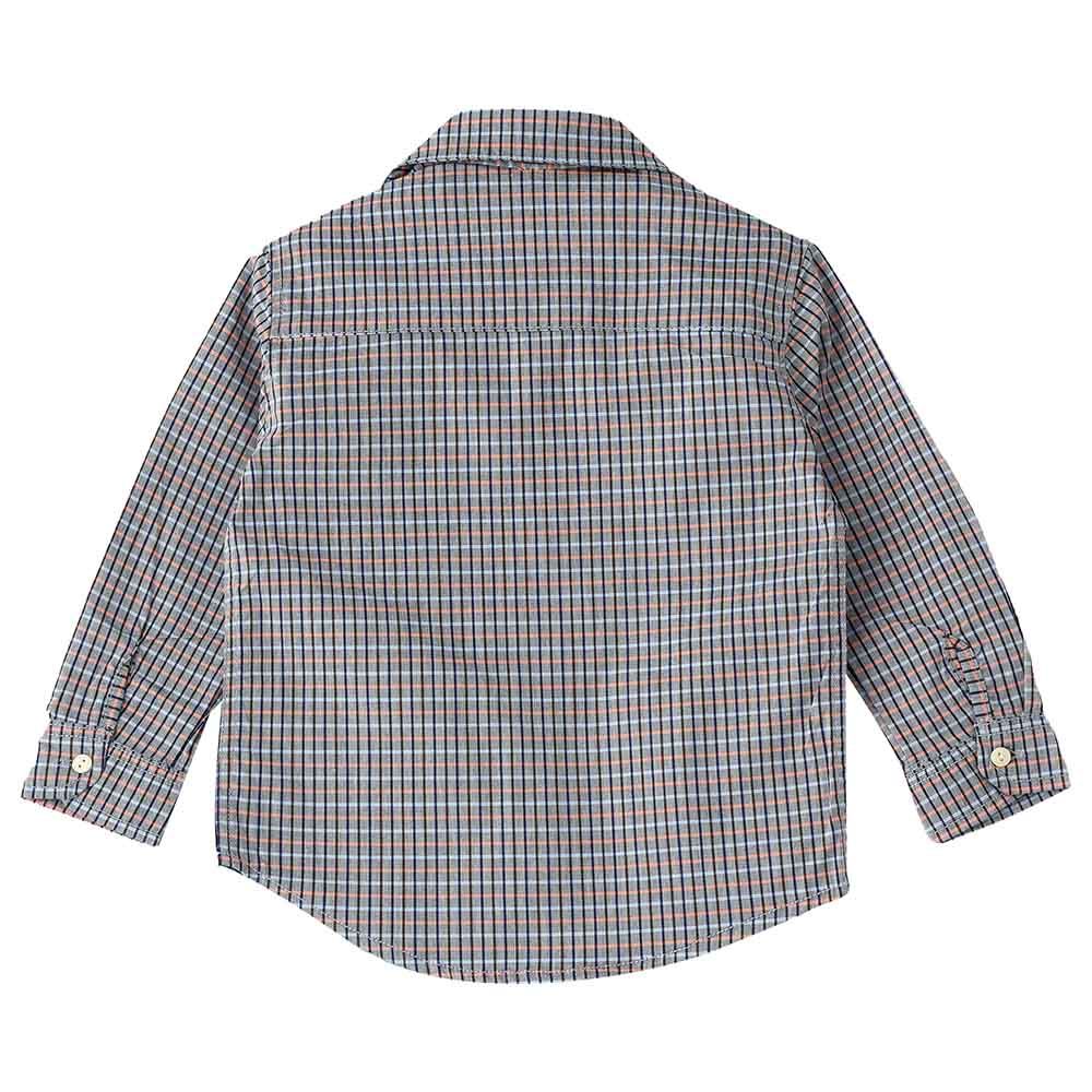 Jam - Woven Checks  Long Sleeve Polo - Grey