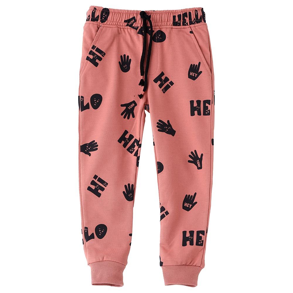 Jam - Hello Print Knit Jogger - Coral