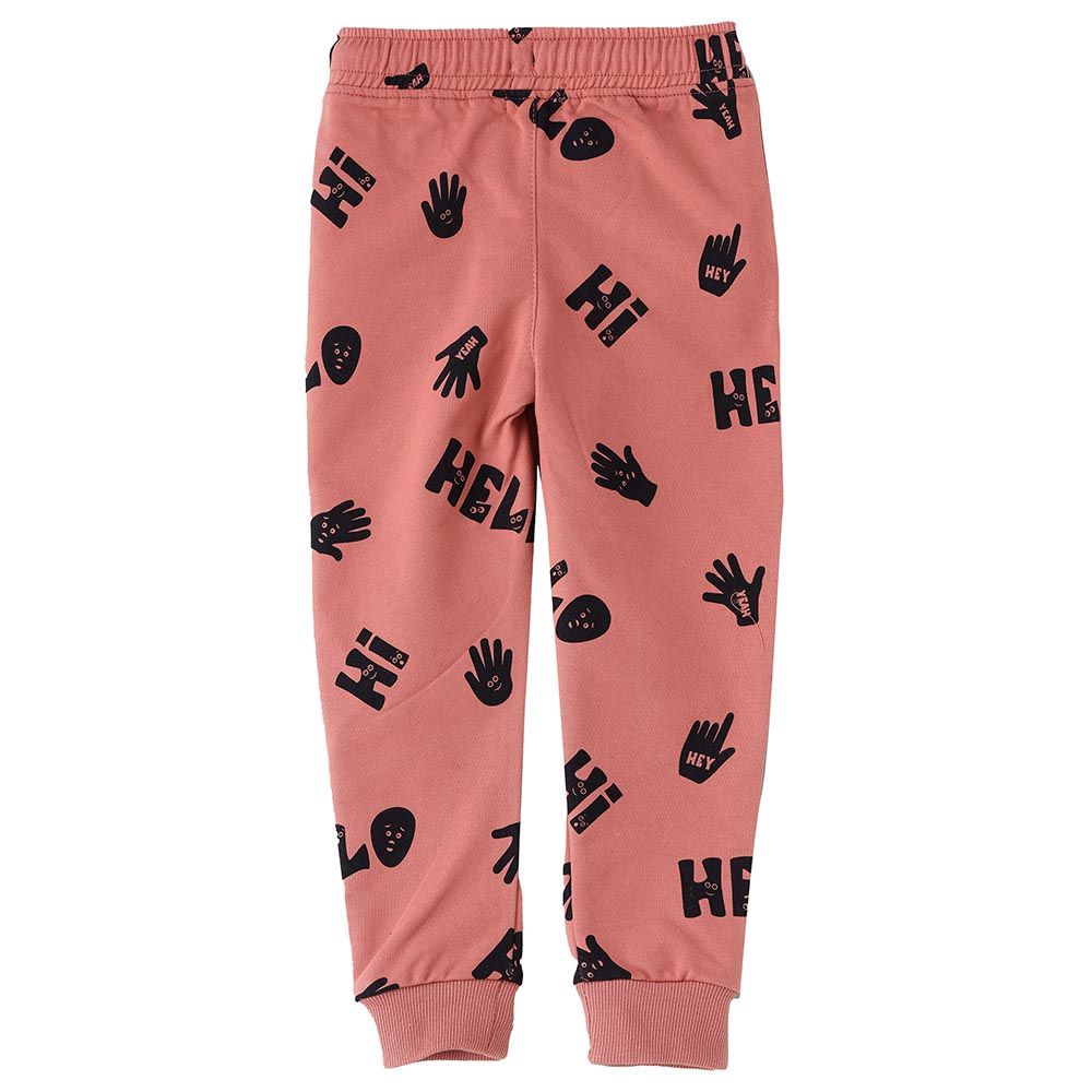 Jam - Hello Print Knit Jogger - Coral