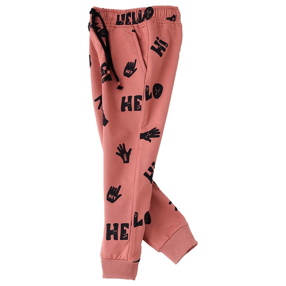 Jam - Hello Print Knit Jogger - Coral