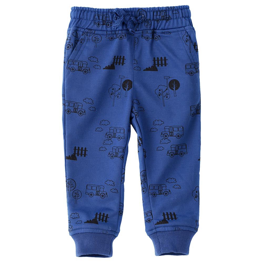 Jam - Knit Printed Joggers W/Drawcord - Blue