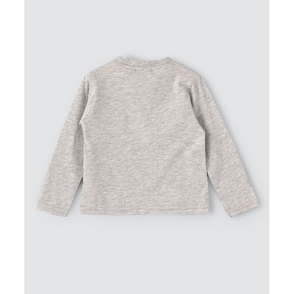 Jam - Round Neck Full Sleeves T-Shirt - Grey Melange