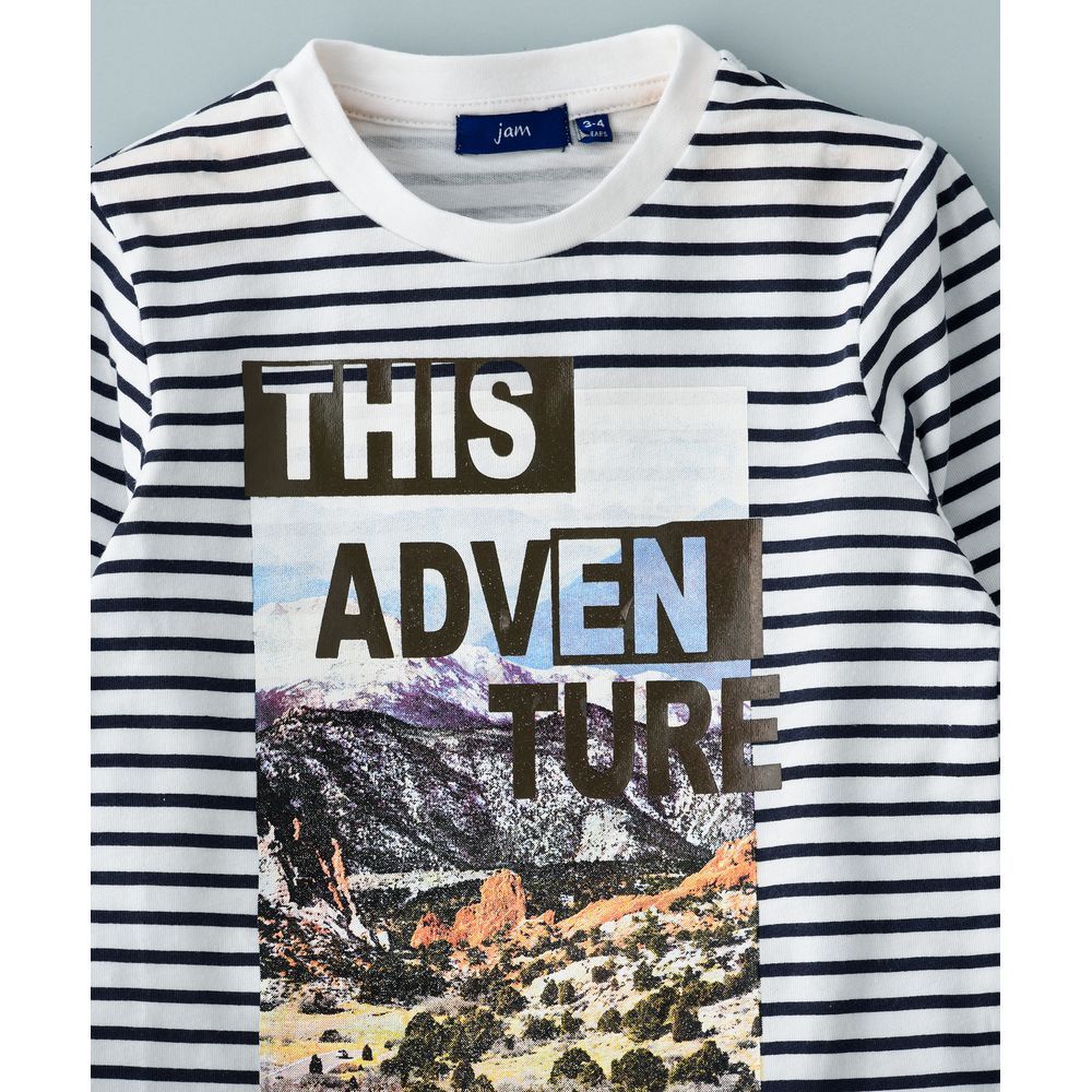 Jam - This Adventure Knit Stripes T-Shirt - Grey