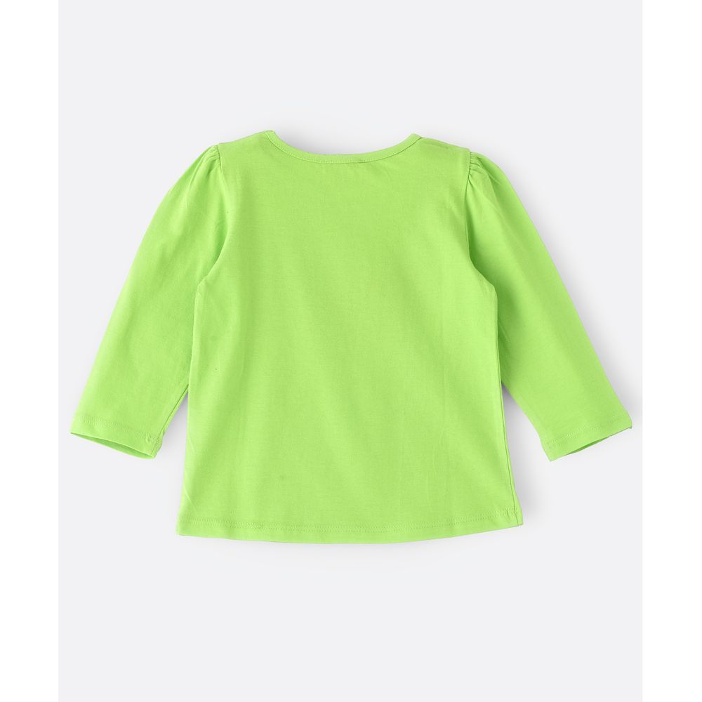 Jelliene - Knit T-Shirt W/ Print - Green