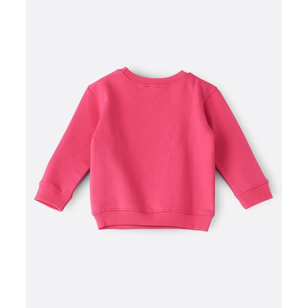 Jelliene - Sweat Top W/ Sequins Work At Front - Pink