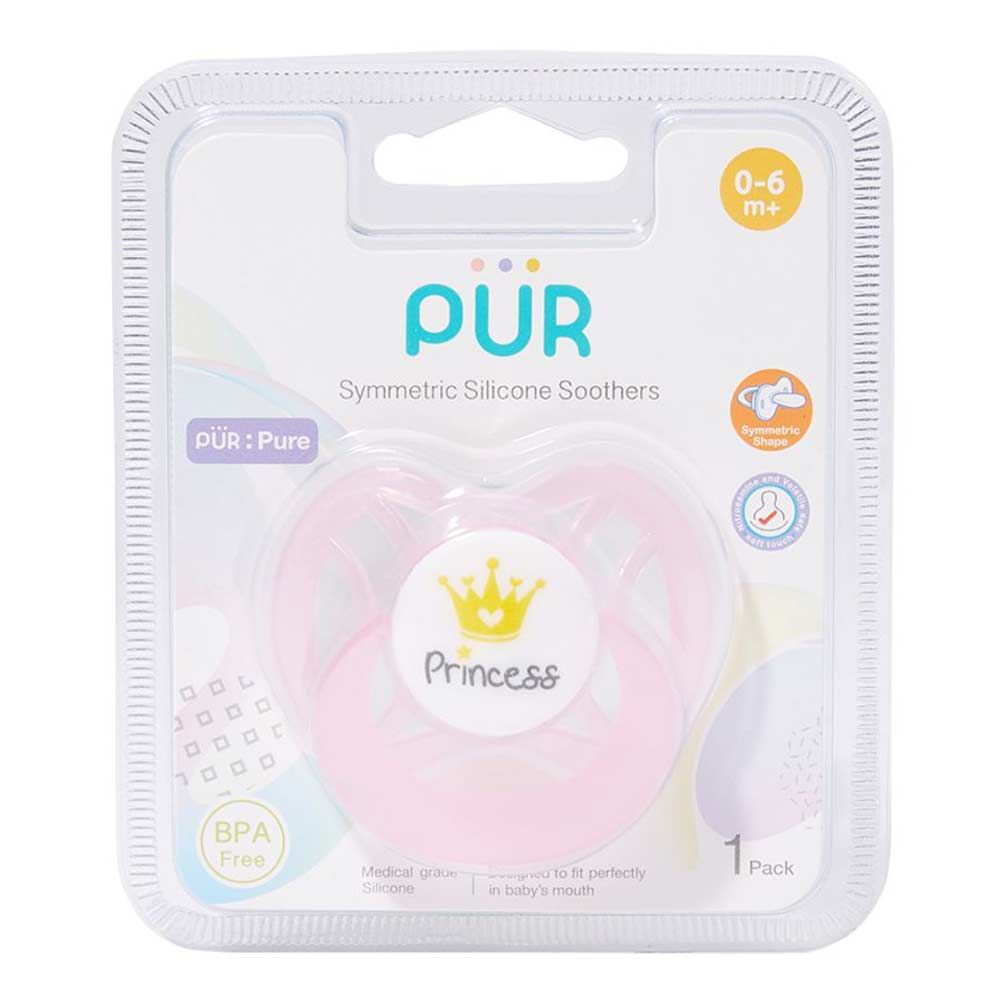 PUR - Symmetric Silicone Soother - Pink_0-6m