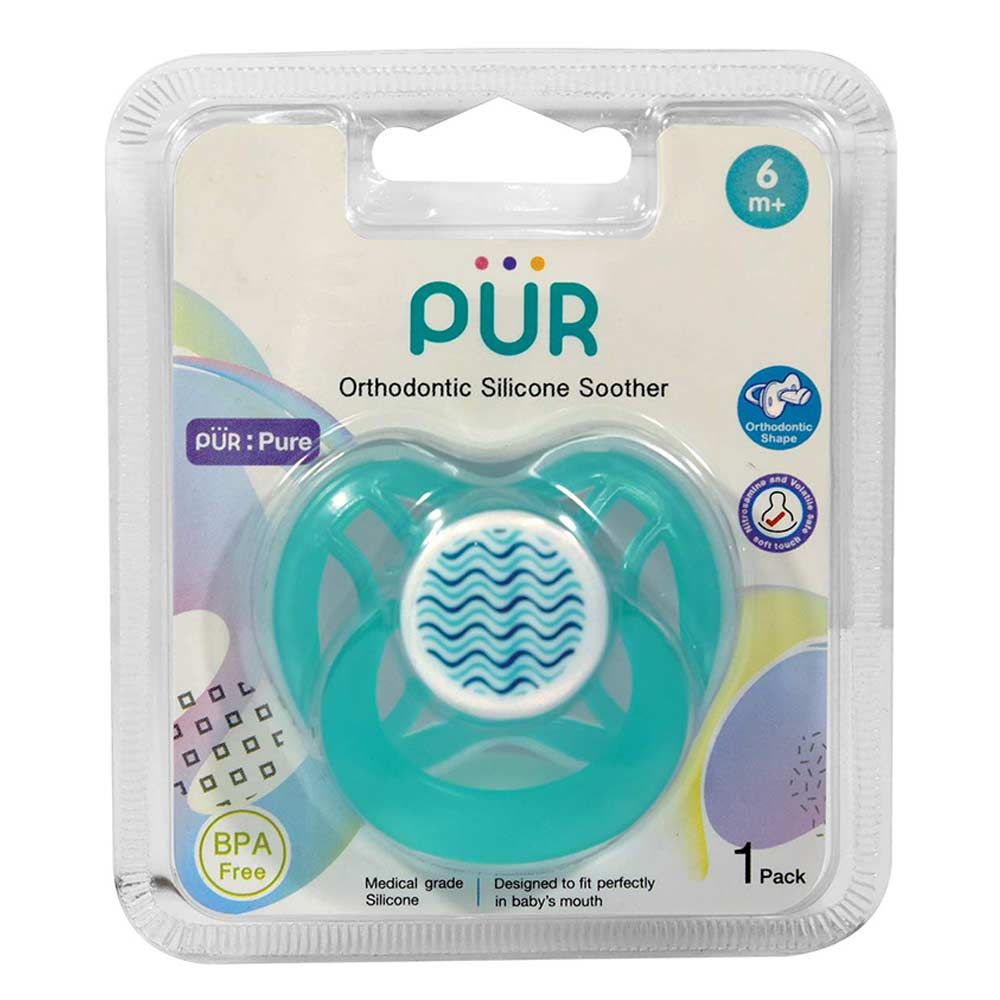 PUR - Orthodontic Silicone Soother - Green_6m+