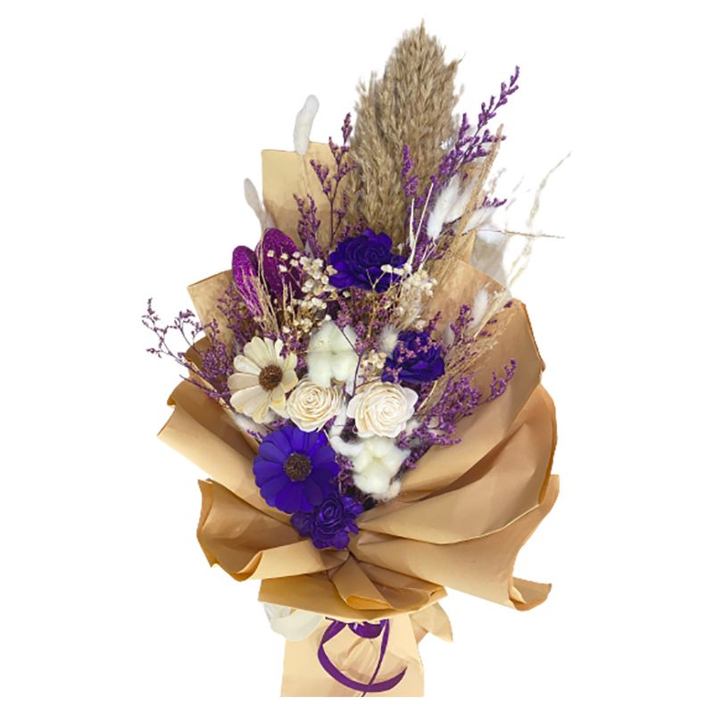 Eco Flowers - Pleasant Dried Flowers Bouquet - Violet