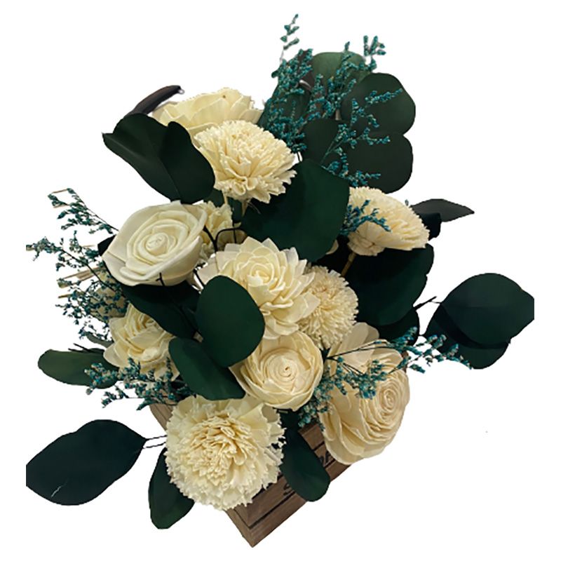 Eco Flowers - Flowers Arrangement In Wooden Box 