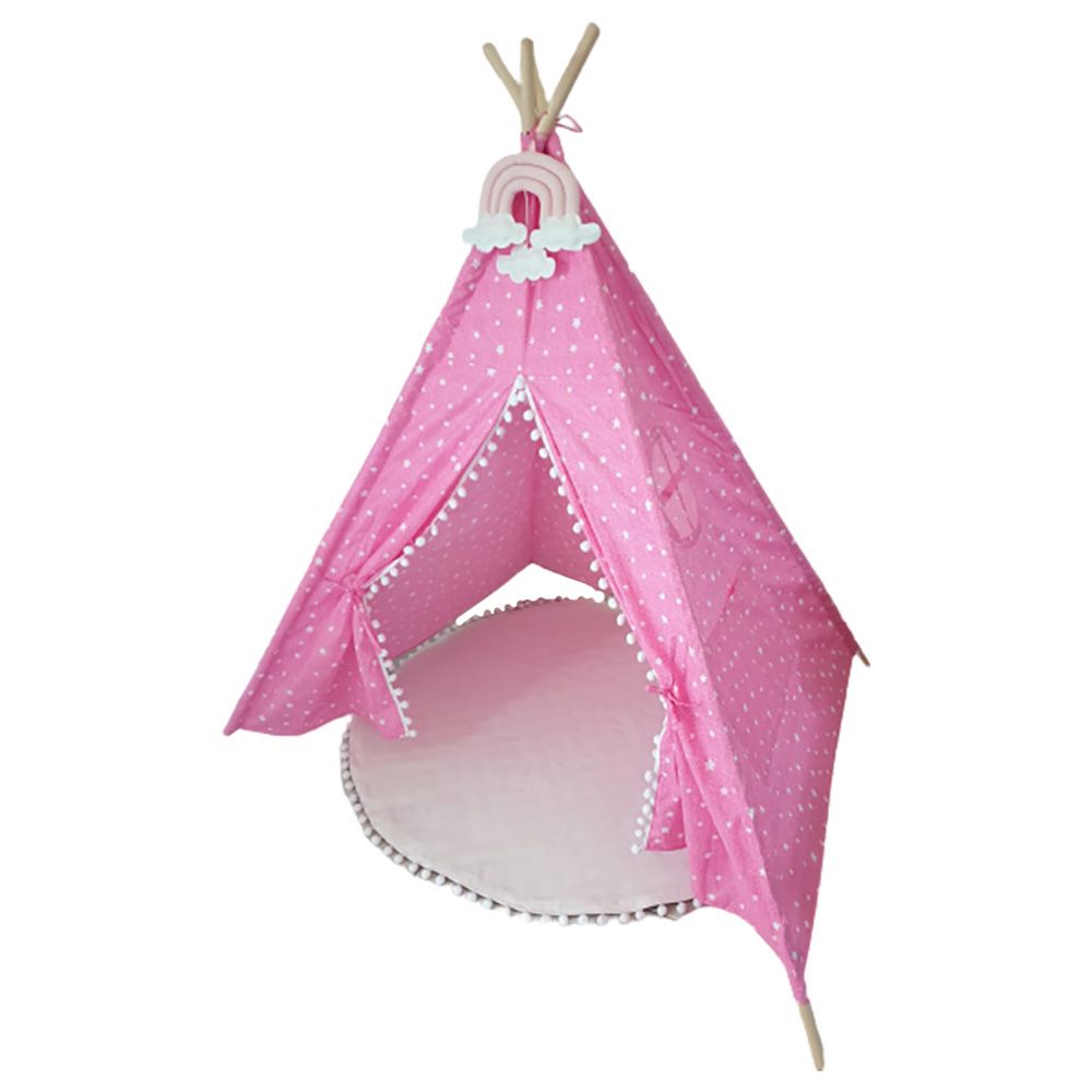 Cherrypick - Pink Star Cotton Teepee With Mat