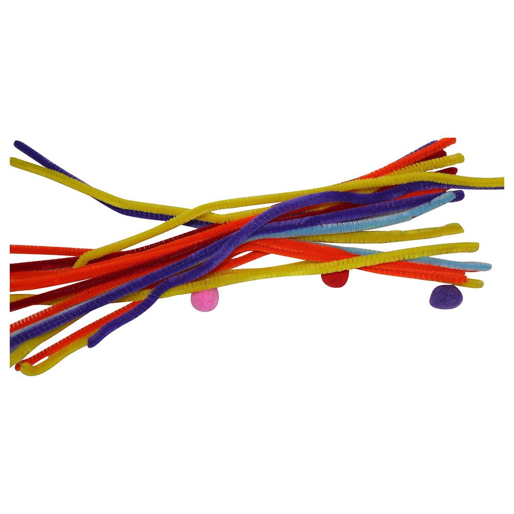 Mindset - Pompom & Pipe Cleaner Plush Sticks - Assorted