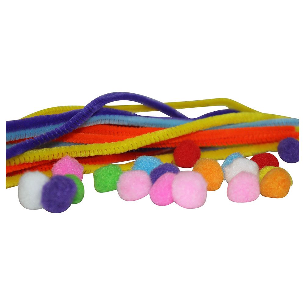 Mindset - Pompom & Pipe Cleaner Plush Sticks - Assorted