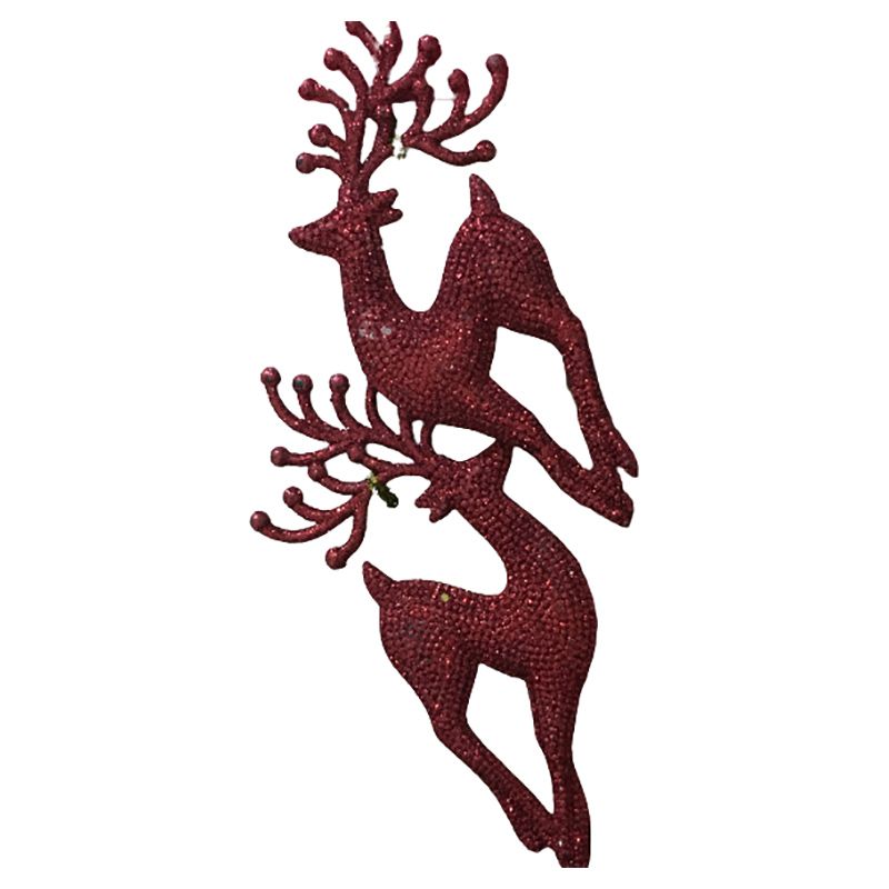 Merry Christmas - Glitter Deer Hanging Decor - Pack of 2