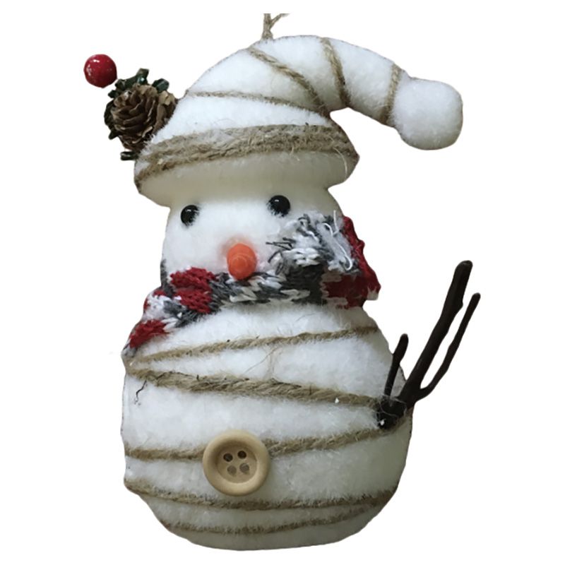 Merry Christmas - Snow Man Hanging Decoration 15cm