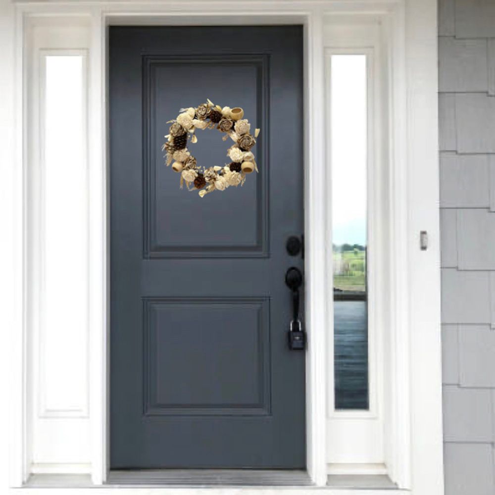 Eco Flowers - Dried Christmas Wreath - White