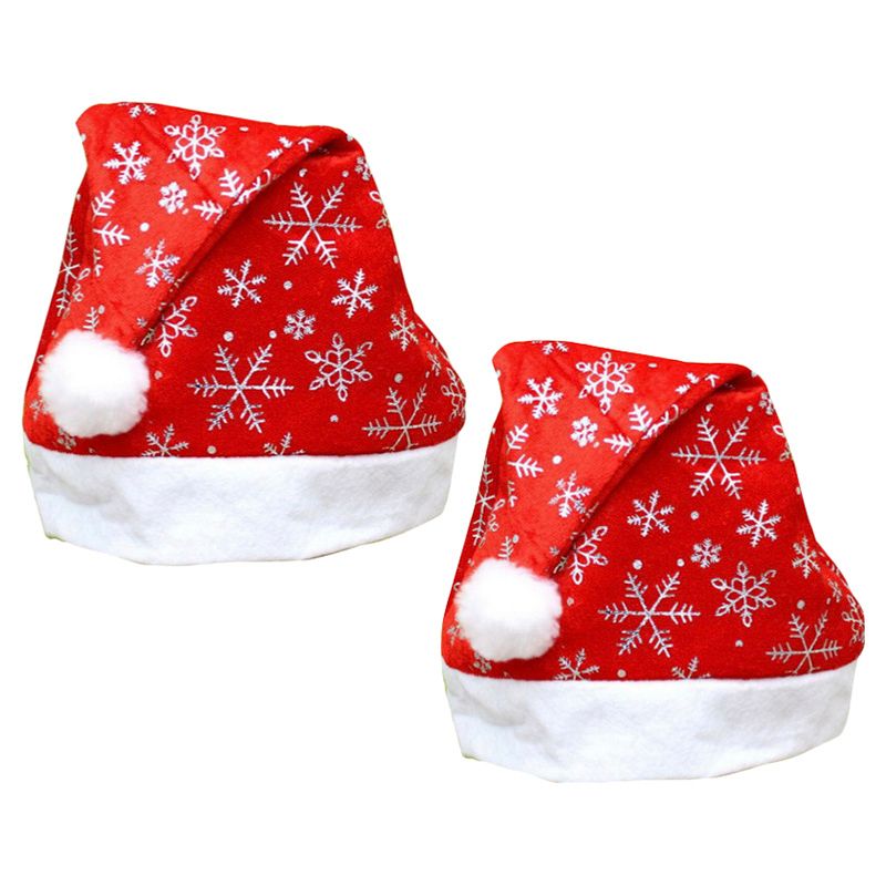 Merry Christmas - Christmas Cap Hat Snowflakes - Pack of 2