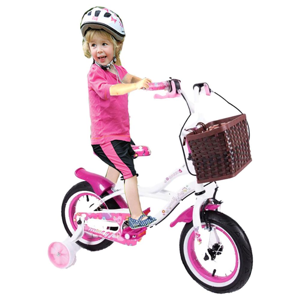 Megawheels Woody Willow 12 Girls Bicycle with Basket Pink