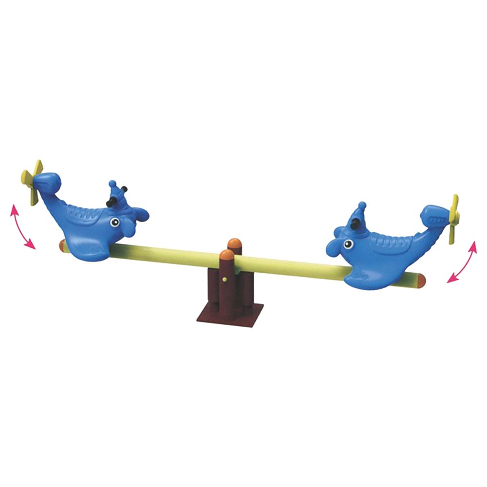 Megastar - Kids Amusement Park Twin Parakeets Seesaw Rocker - Blue/Yellow