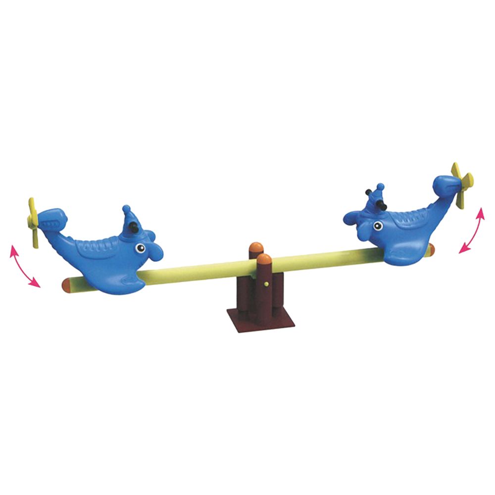 Megastar - Kids Amusement Park Twin Parakeets Seesaw Rocker - Blue/Yellow