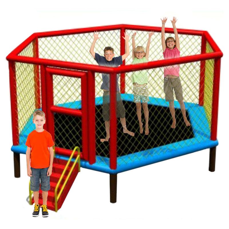 Megastar Sky Zone 12" Ft Hexagon Trampoline w/ Sturdy Ladder