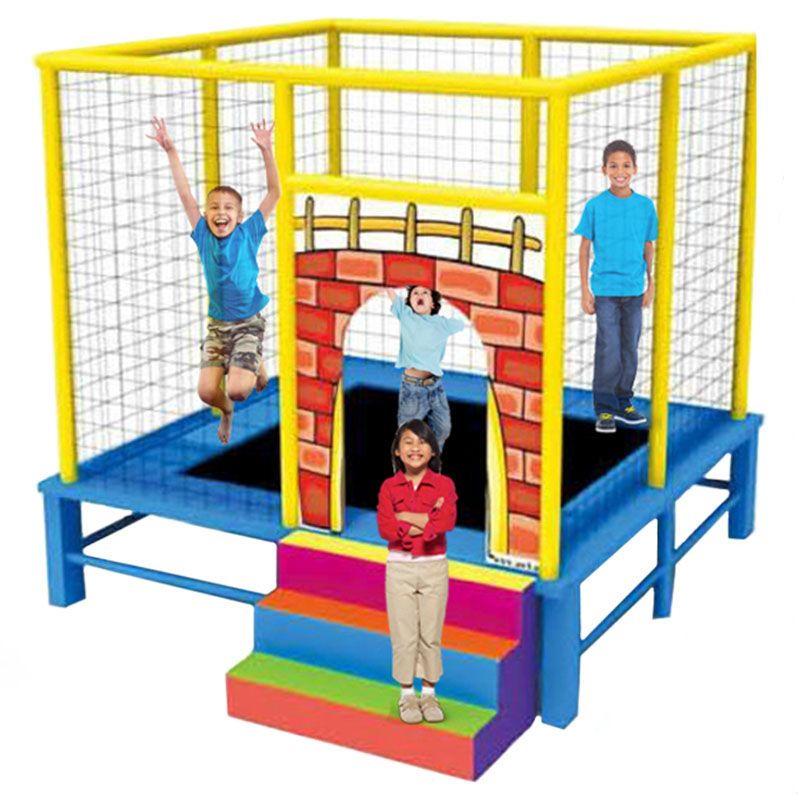 Megastar - Altitude 8" Ft Square Trampoline w/ Sturdy Steps