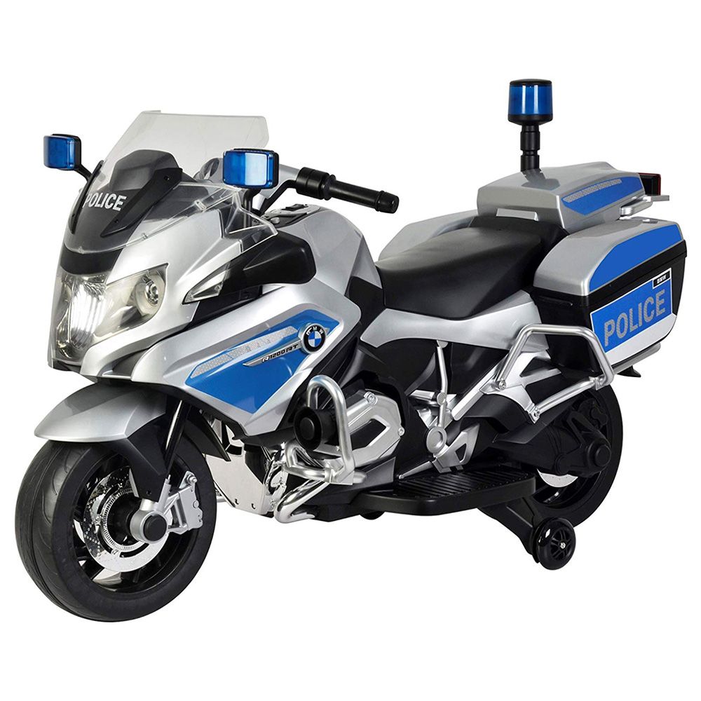 Megastar - Ride On 12V BMW Licensed Police Bike - Silver