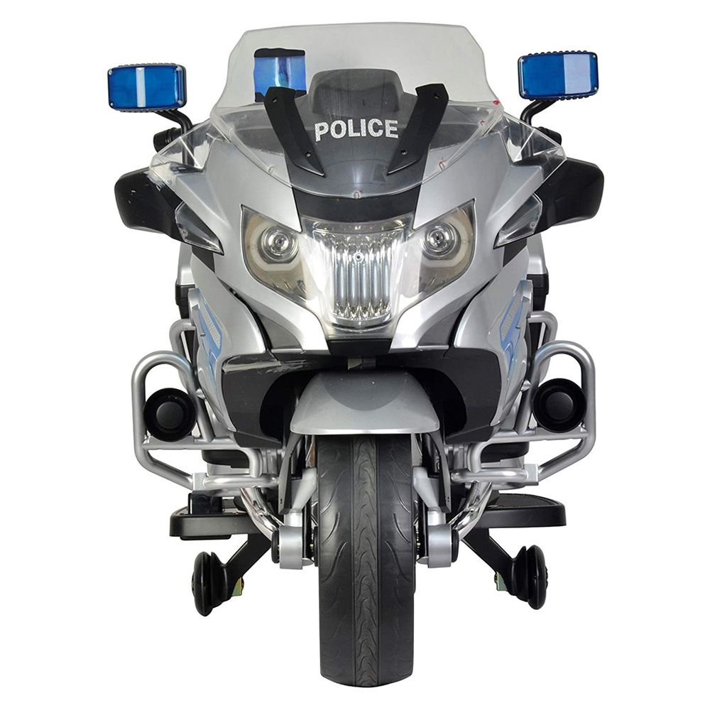 Megastar - Ride On 12V BMW Licensed Police Bike - Silver