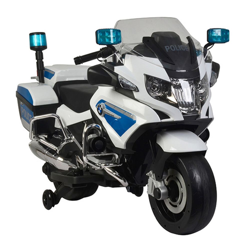 Megastar - Ride On 12V BMW Licensed Police Bike - White