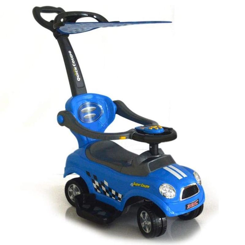 Megastar - Ride & Stroll 3-In-1 Push Car - Blue