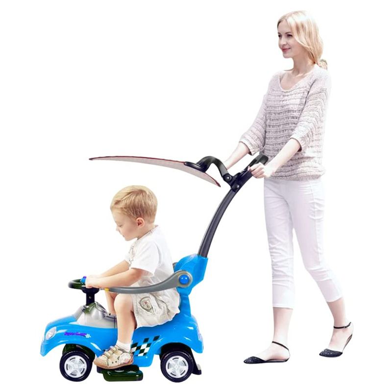 Megastar - Ride & Stroll 3-In-1 Push Car - Blue