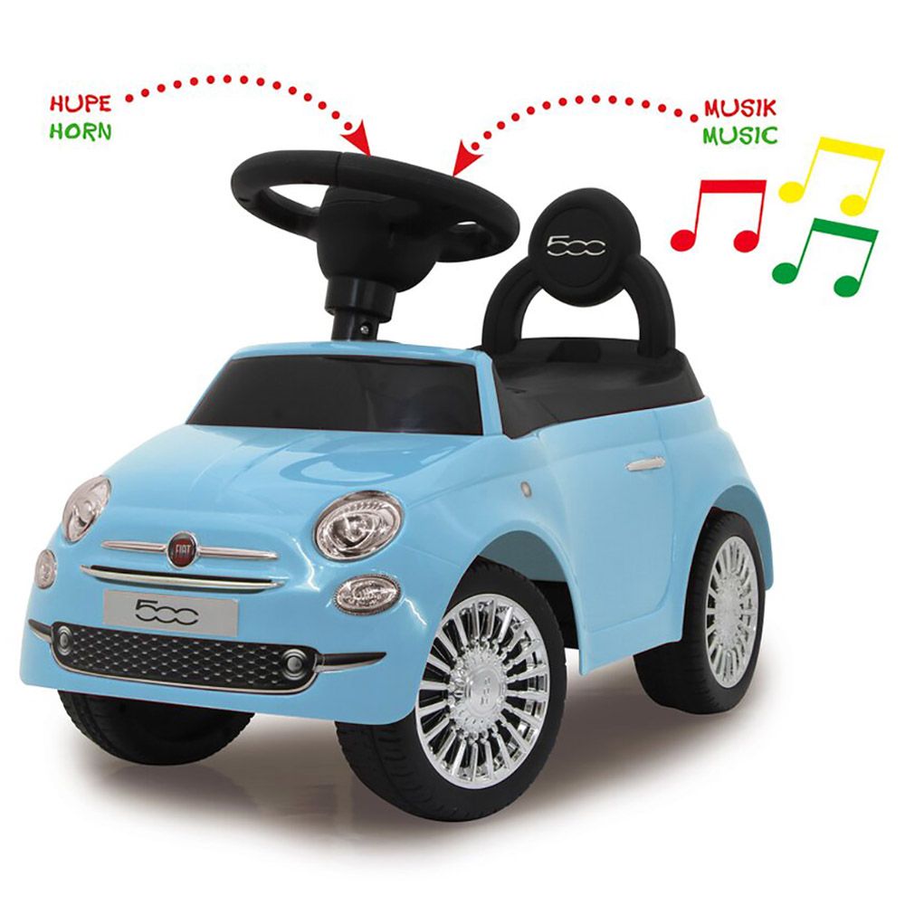 Megastar - Fiat-500 Push & Pull Handle Mini Car - Blue