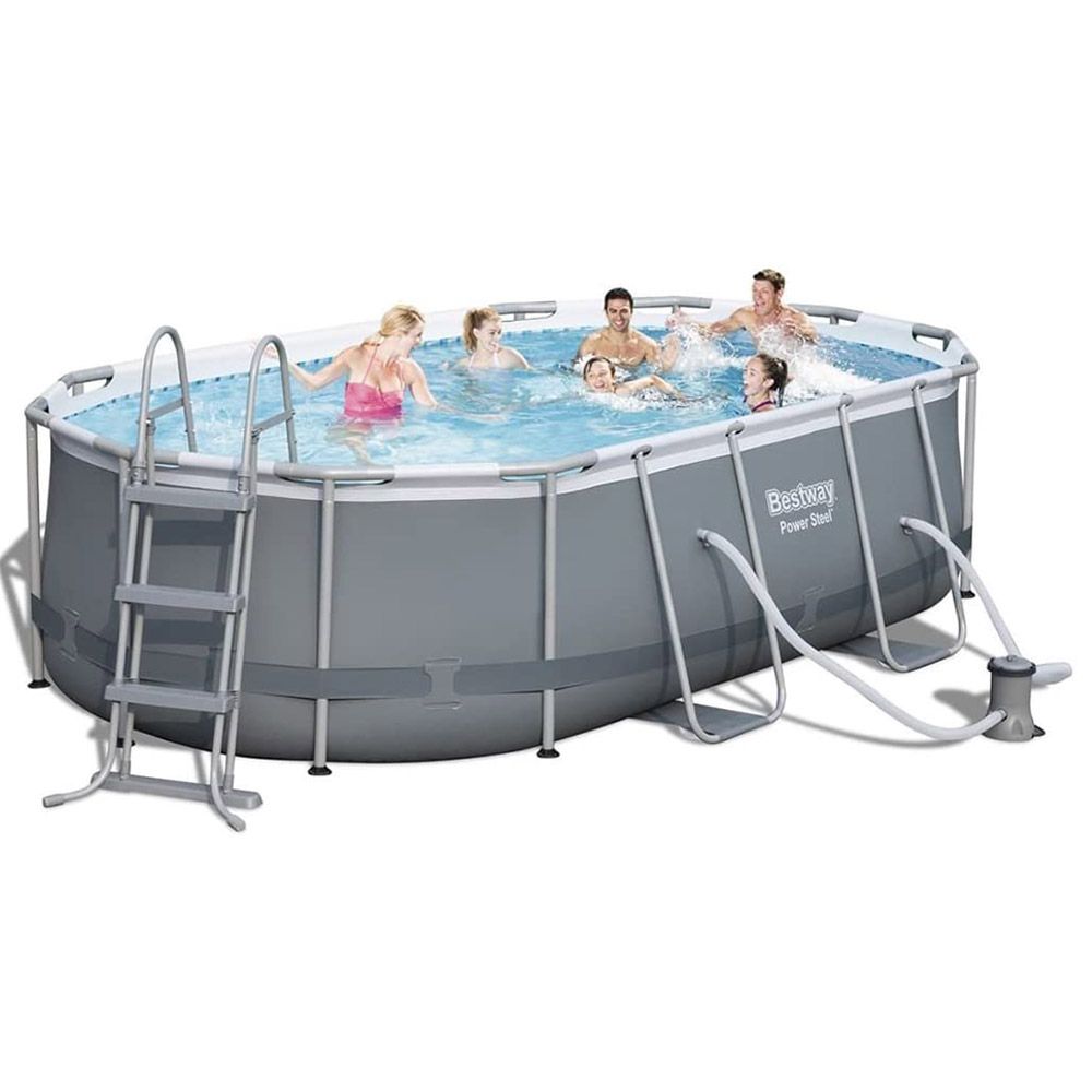 Bestway - AGP Power Steel Oval Frame Pool - Grey