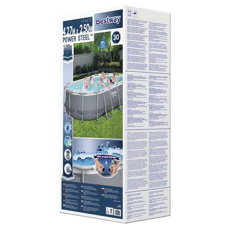 Bestway - AGP Power Steel Oval Frame Pool - Grey