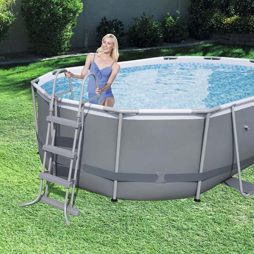 Bestway - AGP Power Steel Oval Frame Pool - Grey